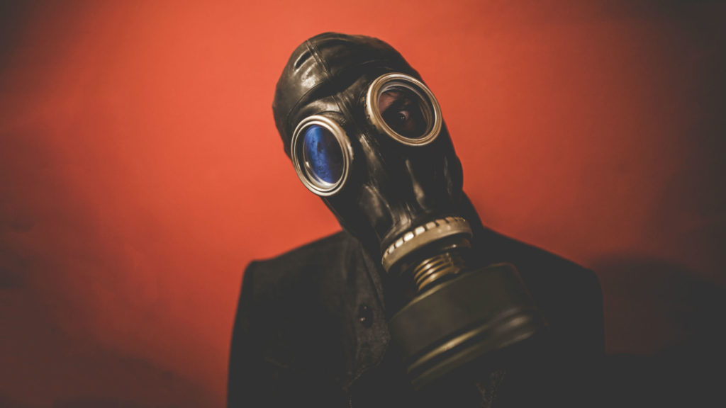 Person in a Gas Mask