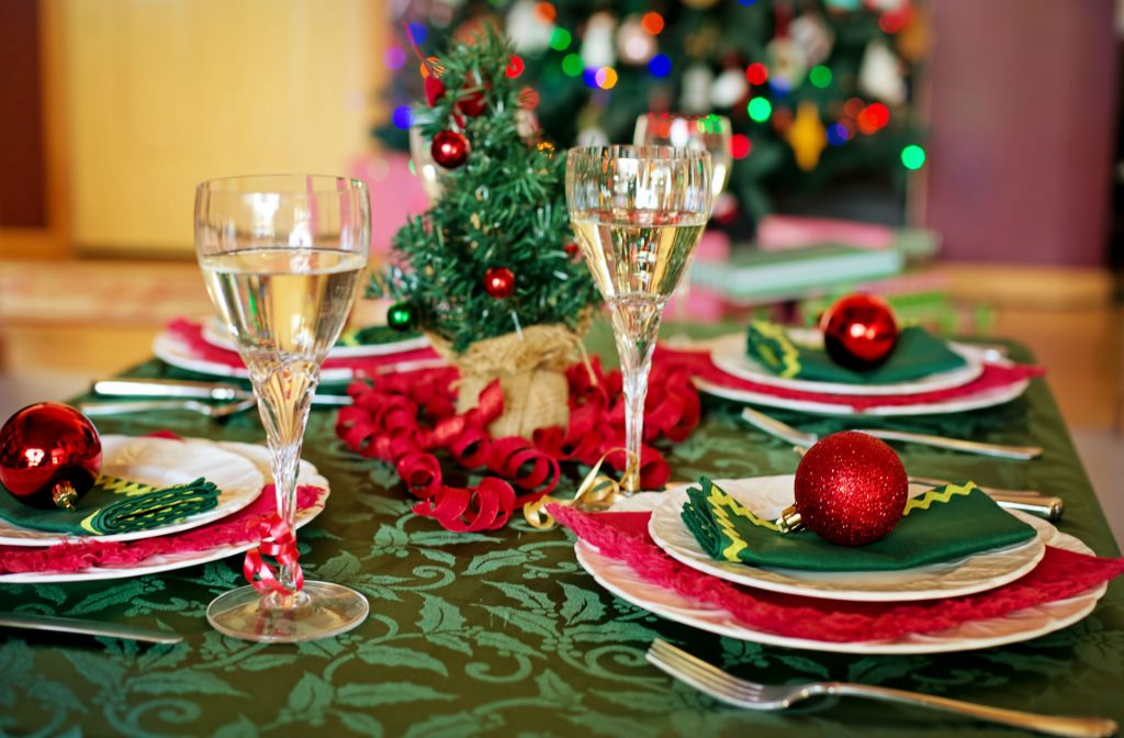 Christmas Table Decorated for the Holidays in Saskatchewan