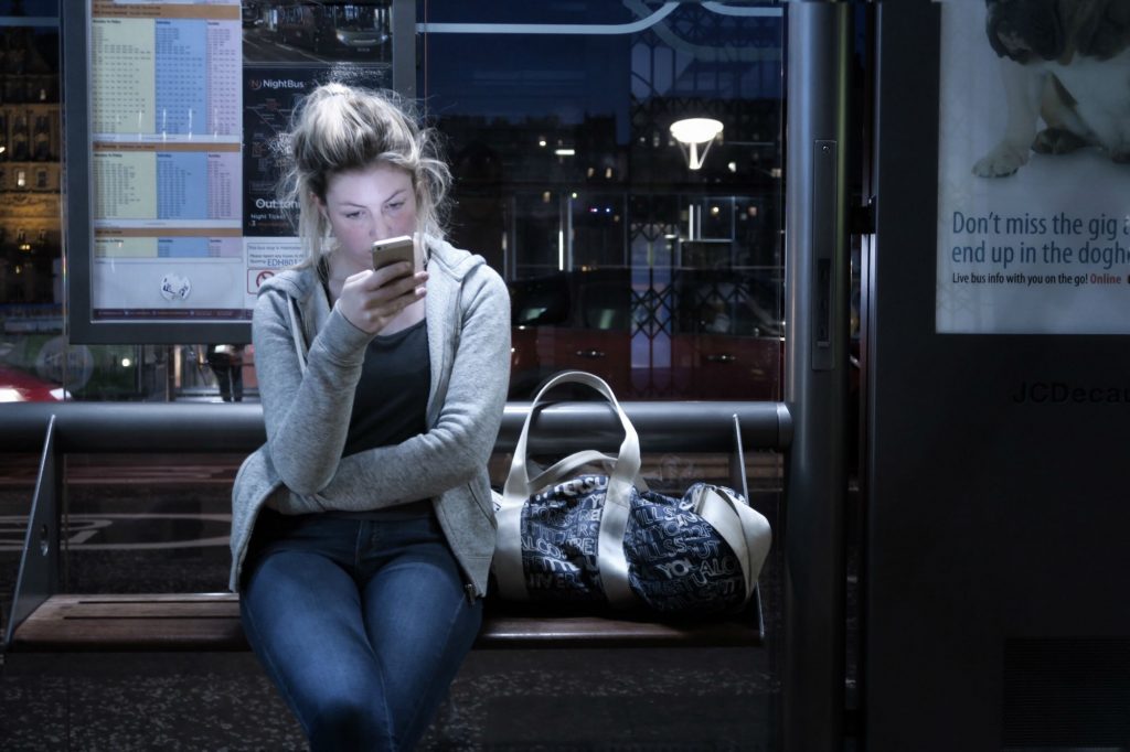 Student Waiting a the Bus Stop after Punta Cana